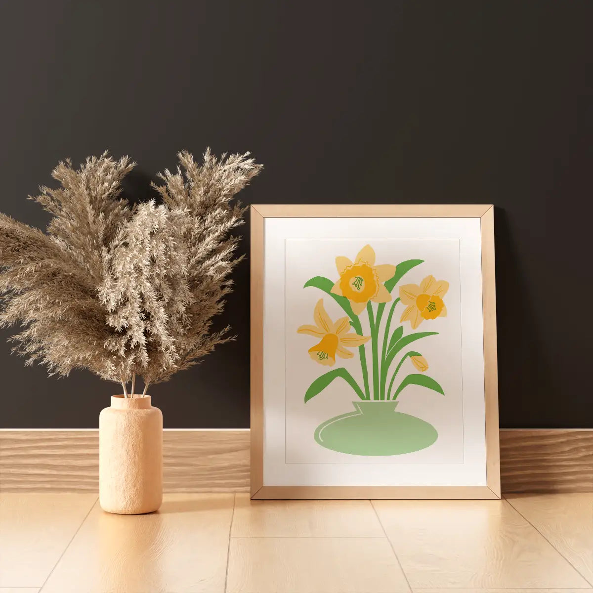 Daffodils Risograph Art Print (8.5x11")