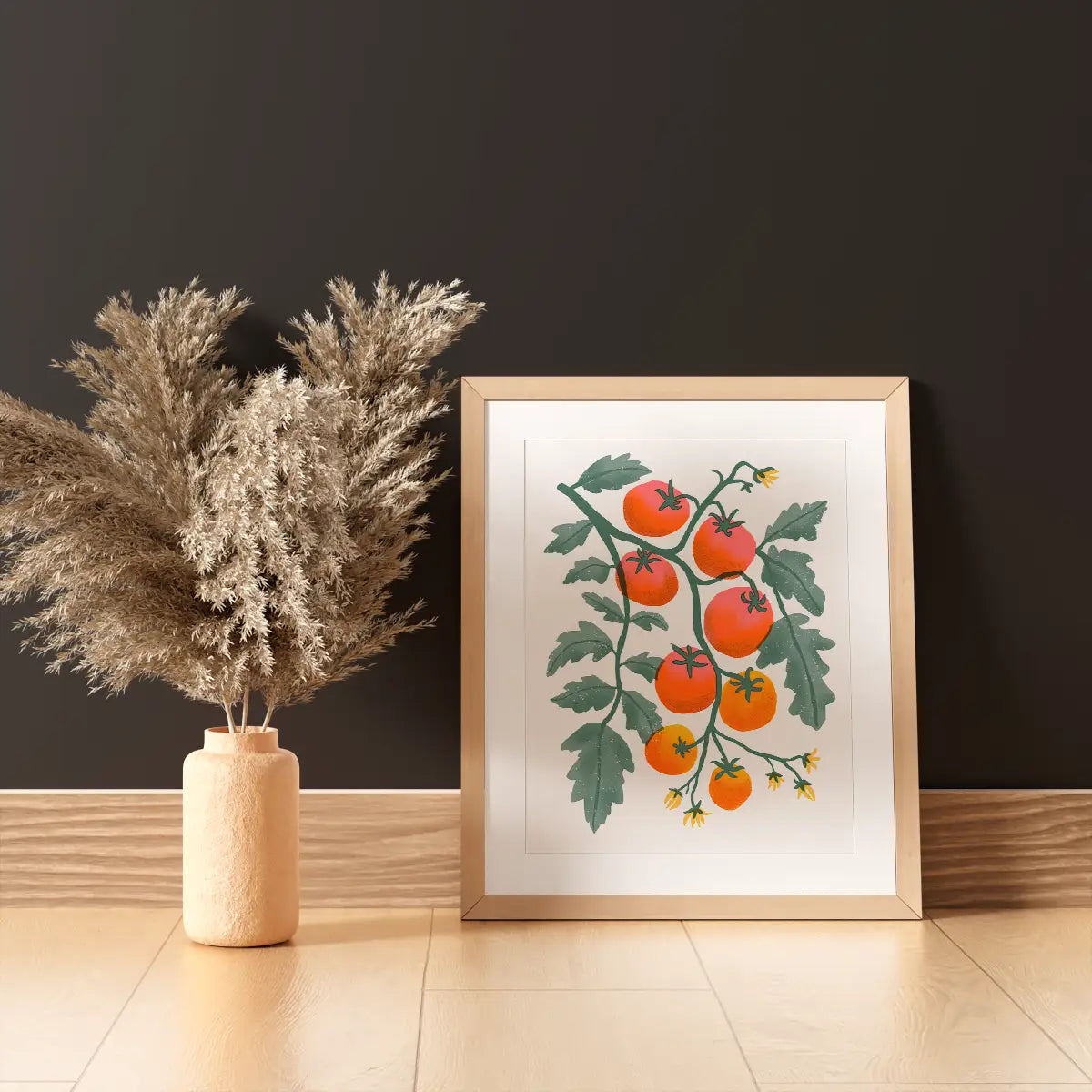 Cherry Tomatoes Risograph Art Print (8.5x11")