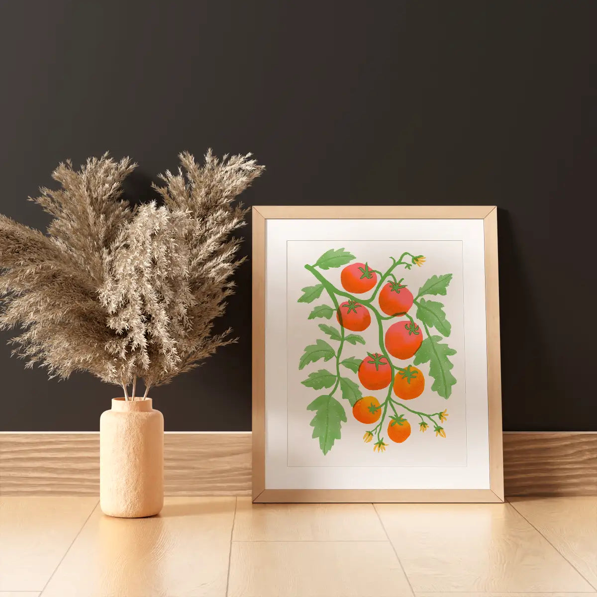 Cherry Tomatoes Risograph Art Print (8.5x11")