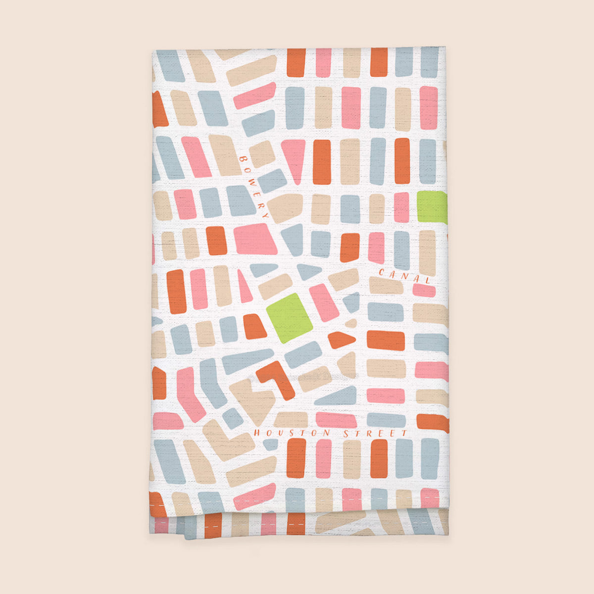 New York City Grid 100% French Linen Kitchen Tea Towel