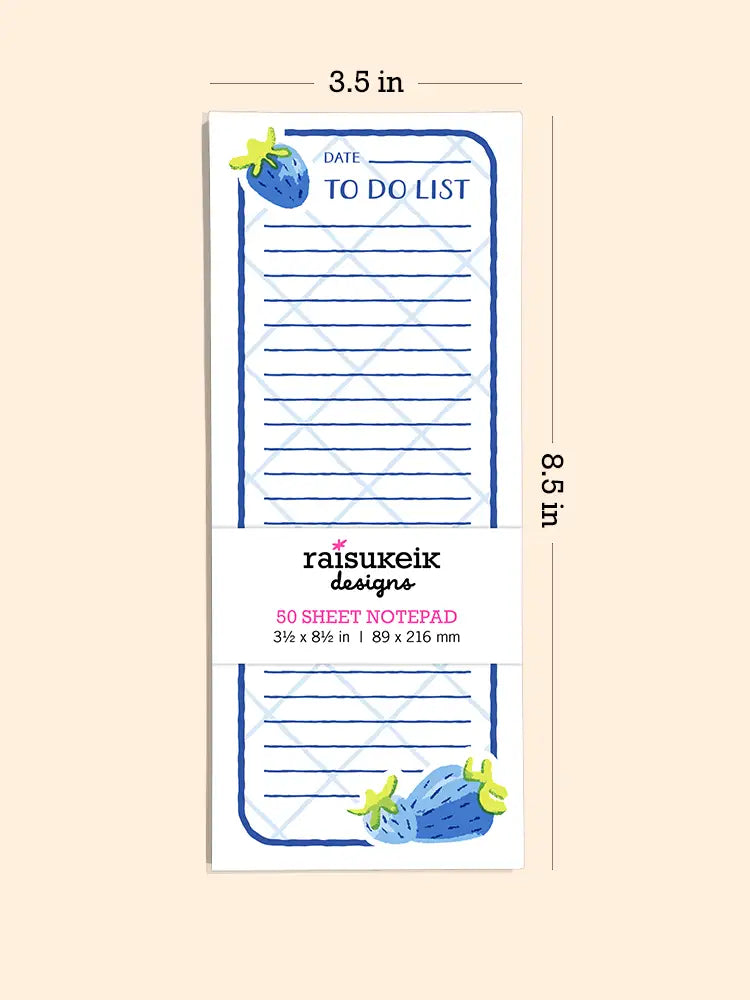 Blue Strawberries - Risograph Notepad