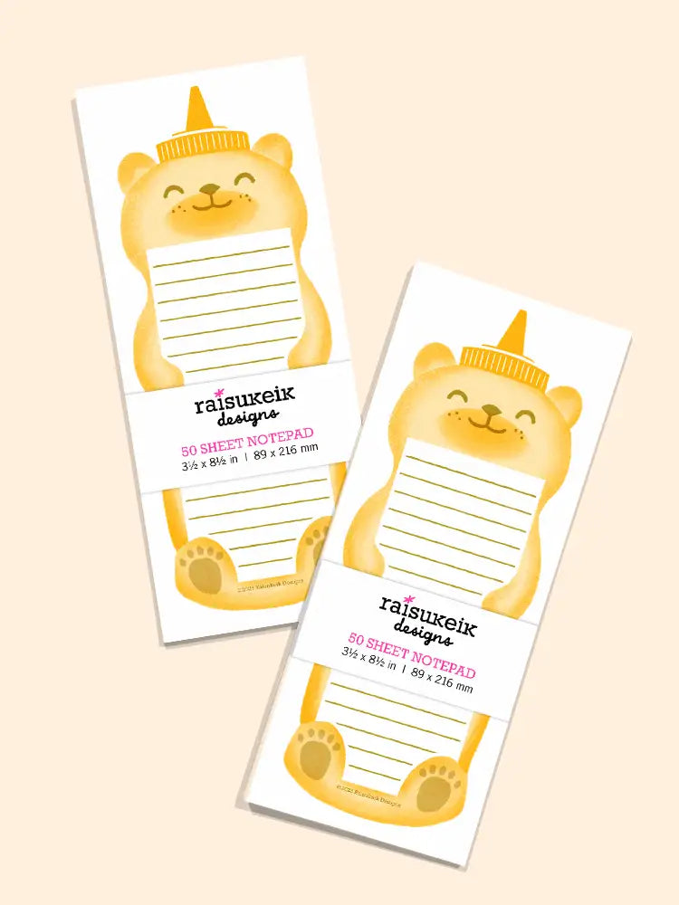 Honey Bear Bottle - Risograph Notepad