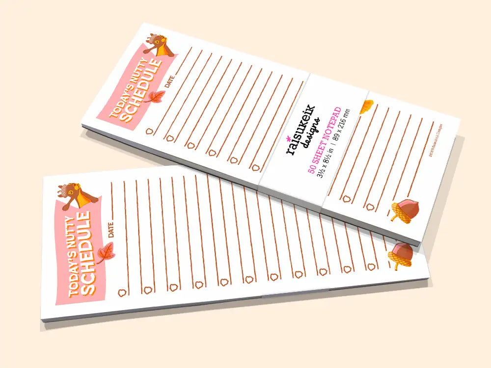Today's Nutty Schedule - Risograph Notepad