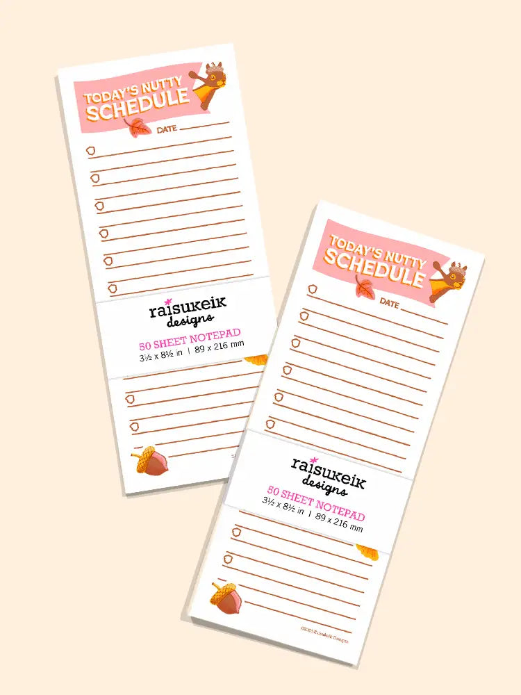 Today's Nutty Schedule - Risograph Notepad