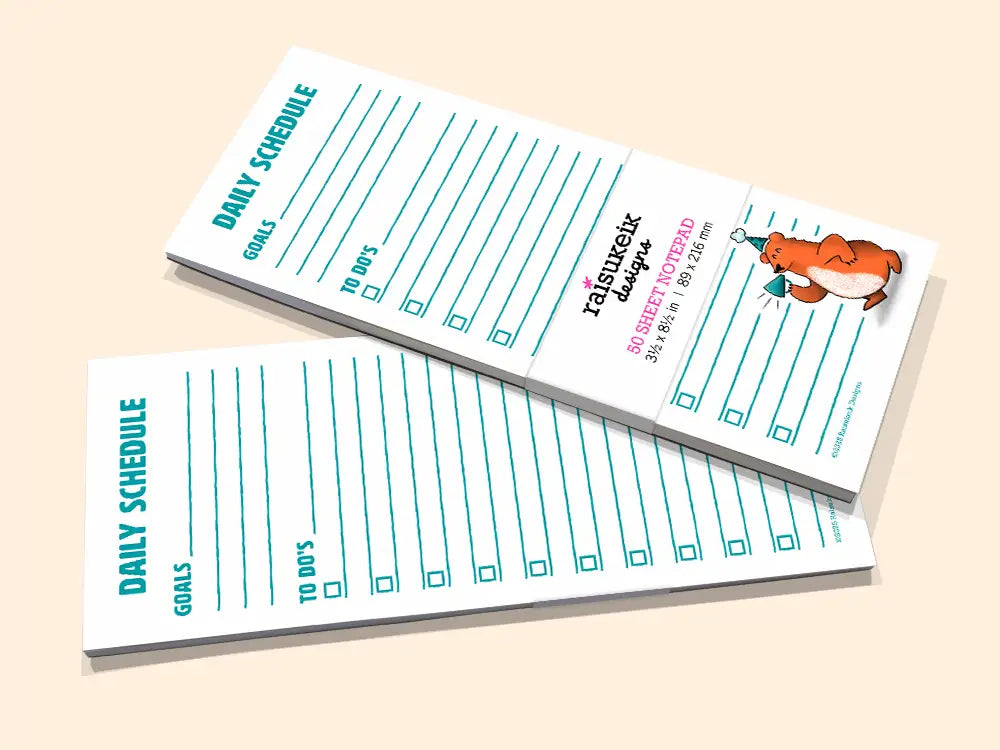 Party Bear Daily Schedule - Risograph Notepad