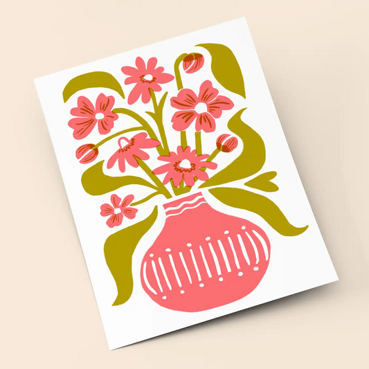 Flower Vase Risograph Art Print (8.5x11")
