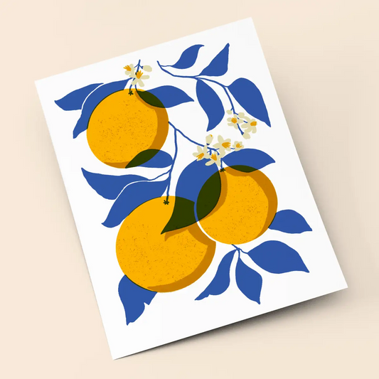 Orange Branch Risograph Art Print (8.5x11")