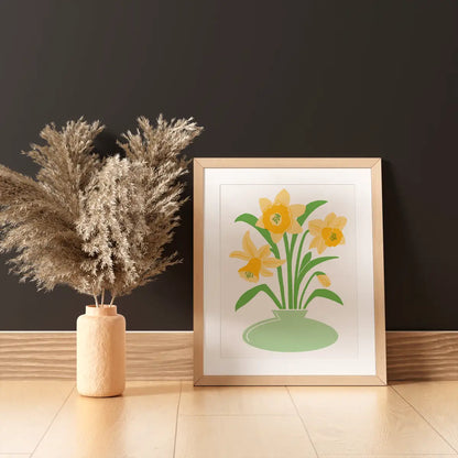 Daffodils Risograph Art Print (8.5x11")
