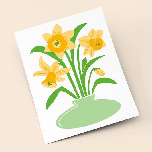 Daffodils Risograph Art Print (8.5x11")