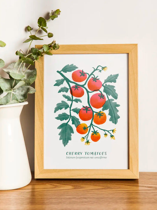 Cherry Tomatoes Risograph Art Print (12x18")