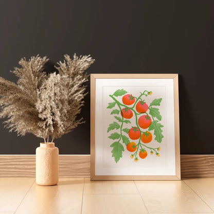 Cherry Tomatoes Risograph Art Print (8.5x11")