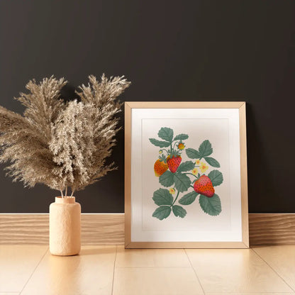 Strawberries Risograph Art Print (8.5x11")