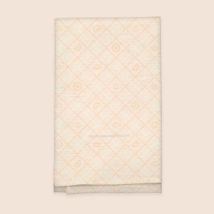 Orange Slices Argyle 100% French Linen Kitchen Tea Towel
