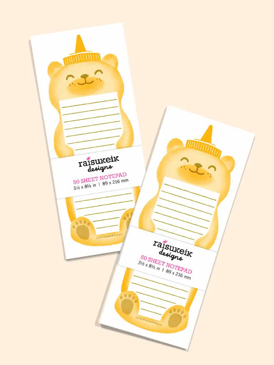 Honey Bear Bottle - Risograph Notepad
