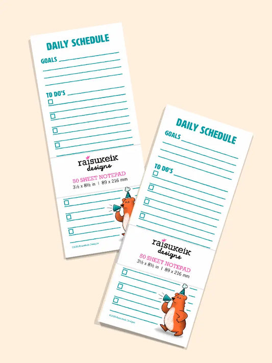 Party Bear Daily Schedule - Risograph Notepad