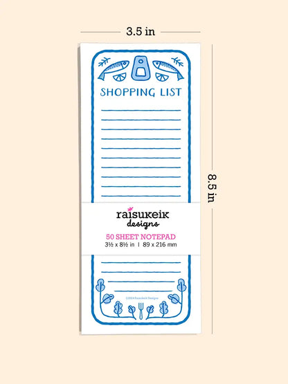 Sardine Shopping List - Risograph Notepad