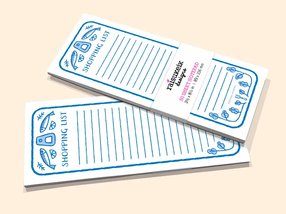Sardine Shopping List - Risograph Notepad