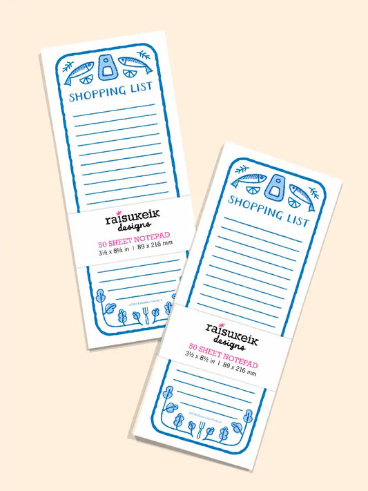 Sardine Shopping List - Risograph Notepad